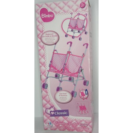 Passeggino gemellare rosa