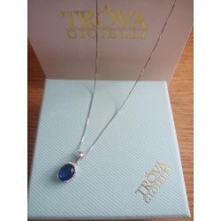 COLLANA a girocollo con centrale blu arg. 925